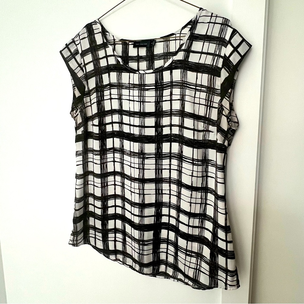 The Limited black and white blouse